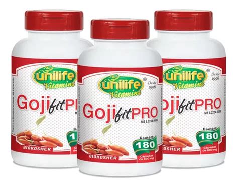 Suplemento en cápsulas Unilife Kit 3 unidades de Goji Fit Pro Unilife