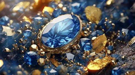 Premium Photo | Blue sapphire on a blue background