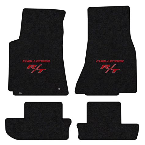 Lloyd Challenger Velourtex Front And Rear Floor Mats With Challenger And Red Rt Logo Black