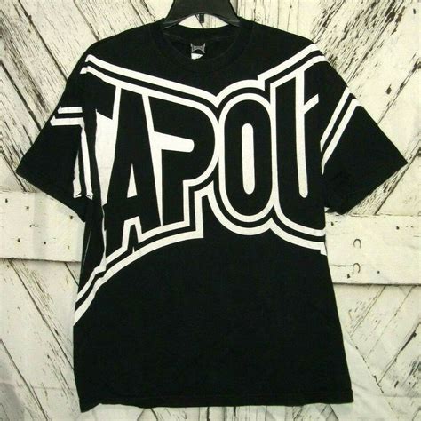 Mens Tapout Graphic Spellout Black And White Tee T Shirt American Mma