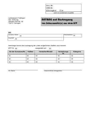 Fillable Online ANTRAG Auf Austragung Kreis Tuebingen De Fax Email