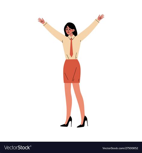 Cartoon Girl Raising Hand