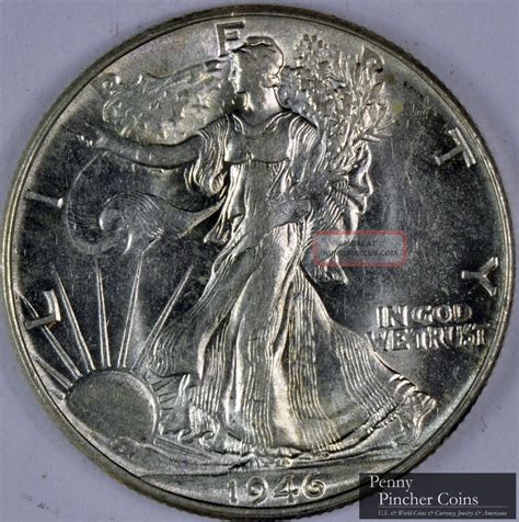 1946 Walking Liberty Half Dollar Unc Lustrous Blast White Uncirculated