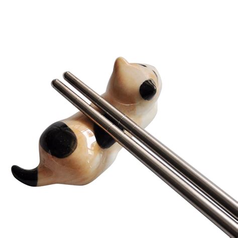 Japanese Style Ceramic Chopsticks Holder Stand Cute Cat Design Chopstick Rack Pillow Care Rest