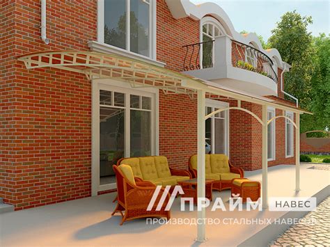 Навес под веранду №8 на заказ с бесплатной доставкой и установкой в Москве