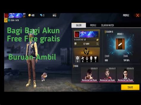 BAGI BAGI AKUN FREE FIRE GRATIS PART 4 YouTube