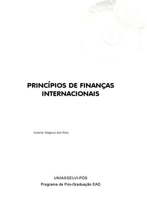 principios de financas internacionais  moeda economia