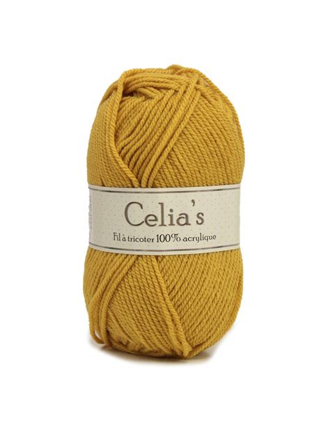 Lot de 10 pelotes de fil à tricoter Celia s Jaune moutarde Toto fr