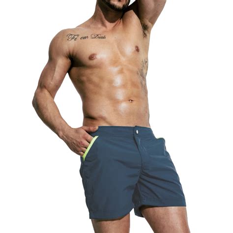 2019 Mens S Swimming Trunks Sexy Beach Shorts Swim Short Pockets Quick