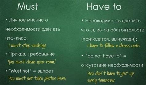 Различия между глаголами MUST и HAVE TO