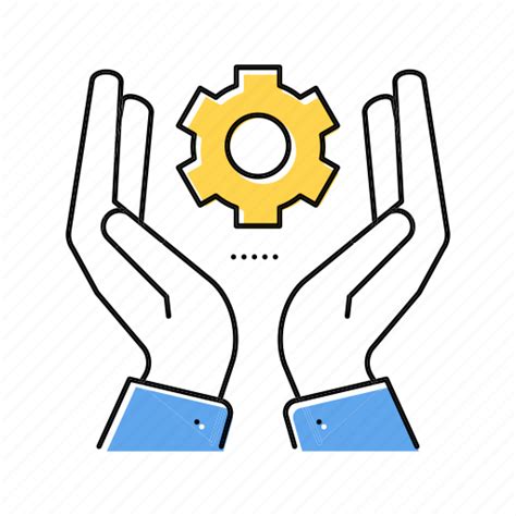 Hand Hold Gear Project Development Working Icon Download On