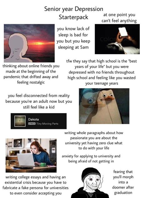 High School Senior Year Depression Starterpack Rstarterpacks Starter Packs Know Your Meme