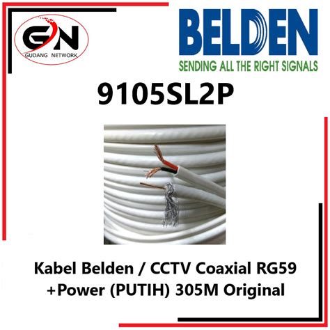 Jual Kabel Belden CCTV Coaxial RG59 Power 9105SL2P PUTIH 305M