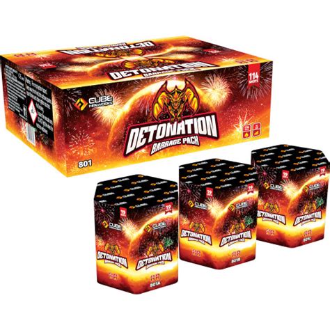 Detonation Barrage Pack 6 X 19 Shot Cube Fireworks Supplying The