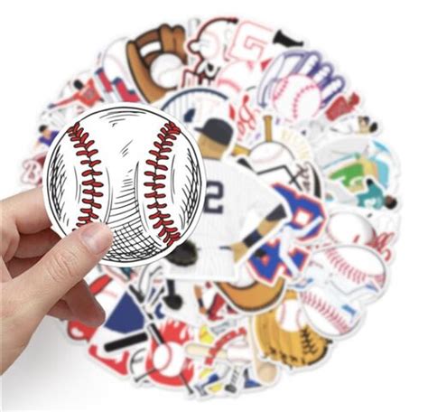 Baseball 50 Diecut Sticker Pack Unique Sports Designs Mitt Lips Modes4u