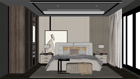 4081 Interior Bedroom Scene Sketchup Model Free Download by Dinh Linh