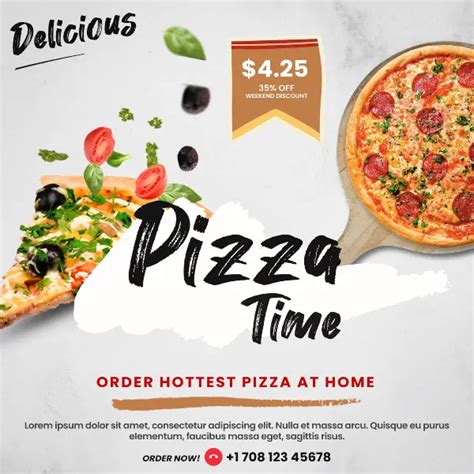 Free Pizza Delivery Service Instagram Template Freepsdflyer