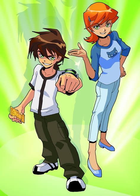 Benjamin Kirby Tennyson And Gwendolyn Tennyson Ben 10 Drawn By Koutei