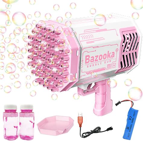 69 Hole Bubble Machine Gun Bubble Blower Bubble Gun Blower With Colorful Light Big Rocket Boom