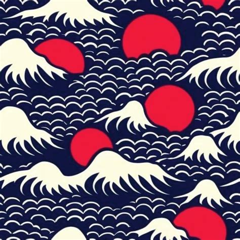 Premium Vector | Japanese Wave Pattern for Print