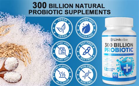 Amazon Linkvibe Probiotic 300 Billion CFU 12 Strains Probiotics