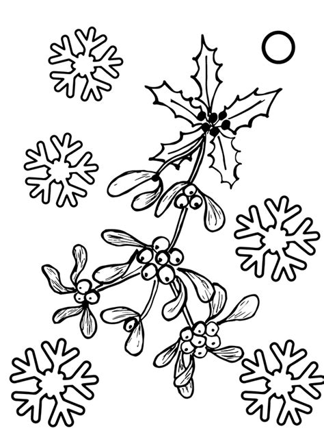 Mistletoe Coloring Page For Kids Coloring Page Free Printable