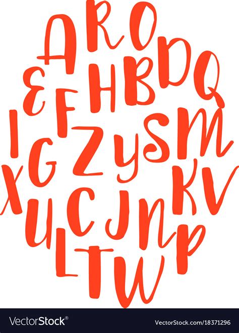 Hand Drawn Alphabet Calligraphy Letters Royalty Free Vector