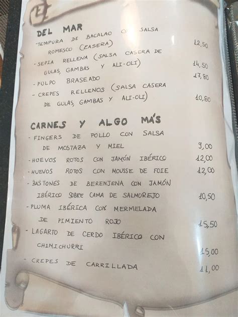 Carta Del Restaurante Marisqueria Rone Rivas Vaciamadrid