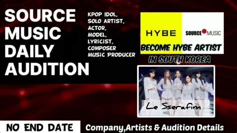 How To Apply In Source Music Daily Auditionhybe Girl Group