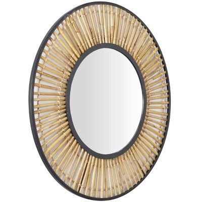 Metal Handmade Woven Wall Mirror Brown - The Novogratz : Target