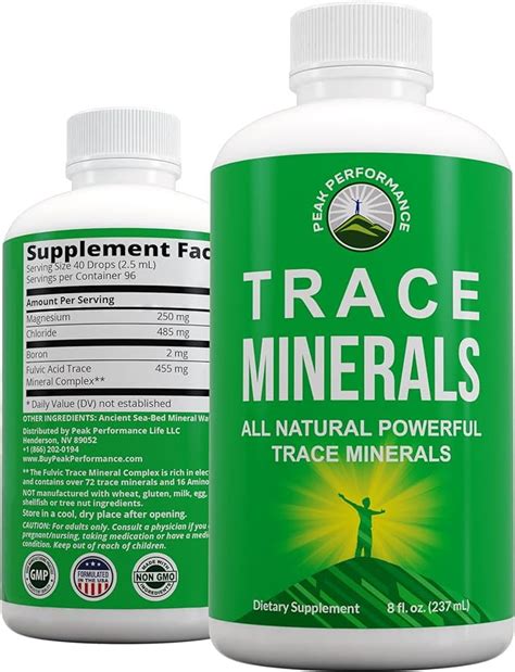 Ultra High Purity Trace Minerals Liquid Drops For Water Ionic Plant Based Fulvic Trace Mineral