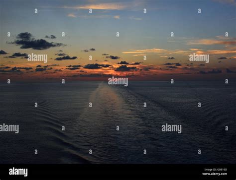 Wake And Sunset Stock Photo Alamy