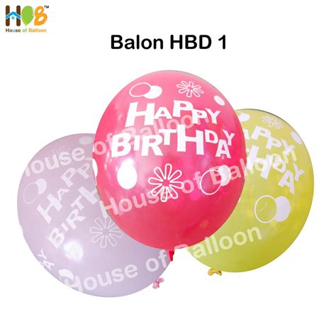 Jual Balon Latex Karet Motif Happy Birthday Print Sablon 12 Inch Grade