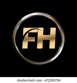 Fh Initial Letter Logo Inside Circle Stock Vector Royalty Free