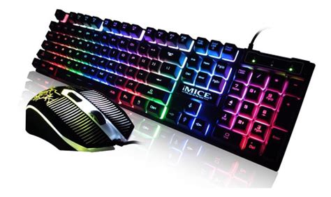 Teclado Gamer Luminoso Led Pc Semi Mecanico Neon Usb Knup T Mouses E