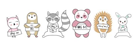 Cute baby animals ready for a hug 1229527 Vector Art at Vecteezy