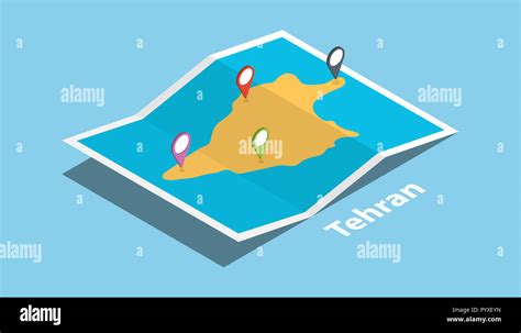 Tehran Iran Province Explore Maps With Isometric Style And Pin Location