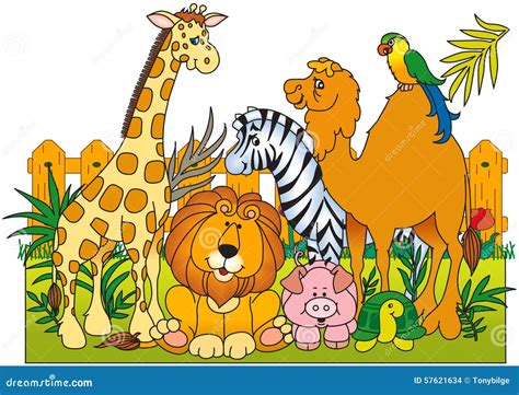 A Group Of Wild Animals Stock Vector Illustration Of Cute 57621634