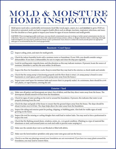 A Checklist To Help You Find Mold And Moisture Problems In Your Home Available At