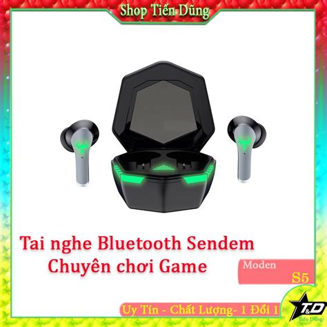 Tai Nghe Bluetooth True Wireless Sendem S5 Gaming Dòng 2 Tai Kèm Đốc Sạc Tai Nghe Choi Game