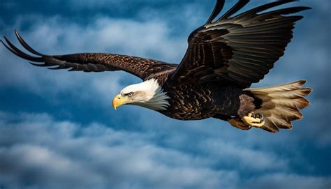 Majestuosa Ave Rapaz Volando En El Aire Con Alas Extendidas Generadas