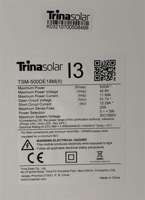 Solar Panel Surya Trina Solar 500wp Monocrystaline Half Cell Mbb Sentra Elektrik