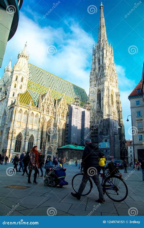 Cathedral Stephansdom And Square Stephansplatz With Graben And