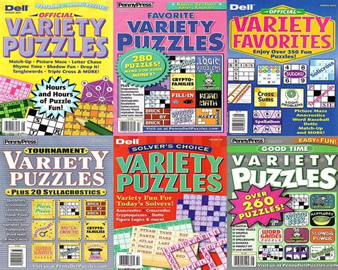 Lot Of 4 Variety Puzzle Books Including Penny Press And Dell Pulled At