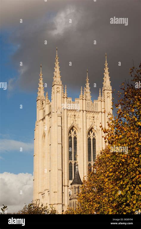 Close up of Saint Edmundsbury Cathedral Millennium Tower at Bury St ...