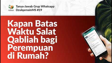 Kapan Batas Waktu Salat Qabliah Bagi Perempuan Di Rumah YouTube