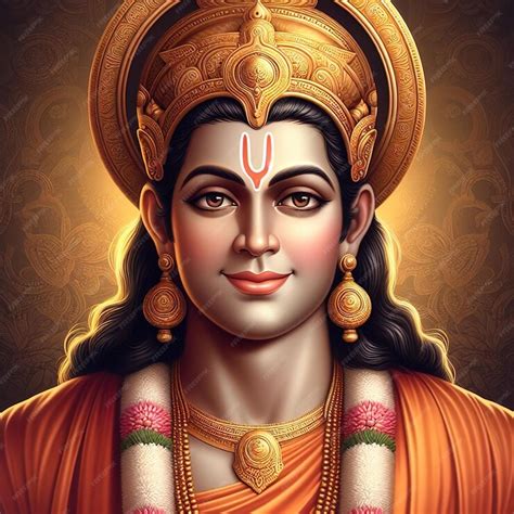 Premium Photo Lord Rama Portrait Illustration Of Lord Rama Happy Ram