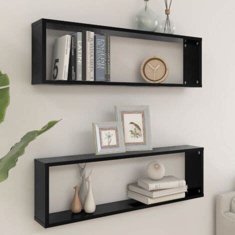 Set Di Mensole Parete A Cubo Mensole Design Scandinavo Scaffali Nero