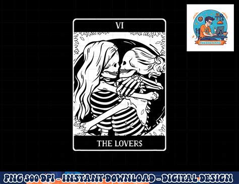 The Lovers Tarot Card Occult Goth Lesbian Skeleton Halloween Inspire Uplift
