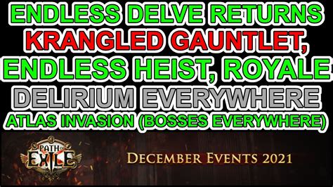 Poe December Events Endless Delve Heist Delirium Gauntlet